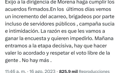 Marcelo Ebrard pide a Morena respetar voluntad del pueblo