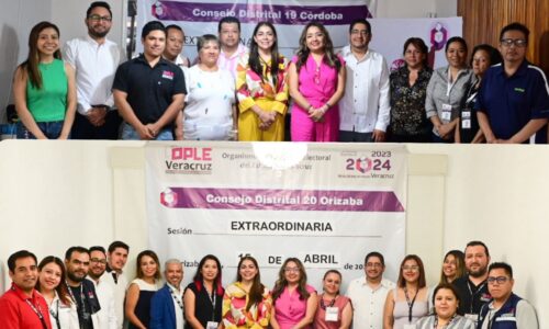 Integrantes del Consejo General del OPLE Veracruz, realizan visitas a los Consejos Distritales previo a la Jornada Electoral del 2 de junio