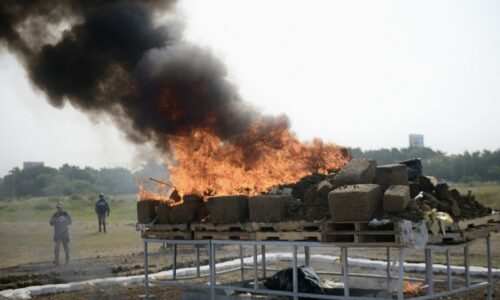 En Veracruz, incineran más de 800 kilos de sustancias ilegales incautadas