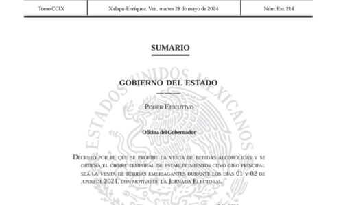 Veracruz tendrá Ley Seca este 01 y 02 de junio por proceso electoral